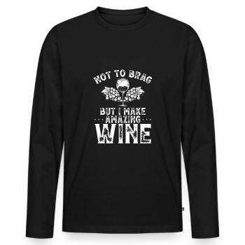 Ich Mache Erstaunlichen Wein - Männer Premium Bio Langarmshirt - Schwarz - Vorne - Nico (187cm)