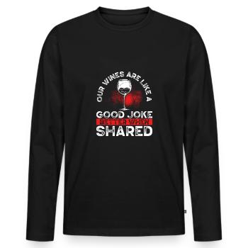 Our wines are like a good joke - Men's Premium Organic Long Sleeve Shirt - black - Front - Nico (187cm)