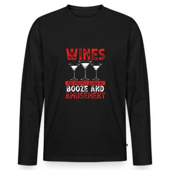 Weine Die Perfekte Mischung - Männer Premium Bio Langarmshirt - Schwarz - Vorne - Nico (187cm)