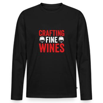 Edle Weine Herstellen - Männer Premium Bio Langarmshirt - Schwarz - Vorne - Nico (187cm)