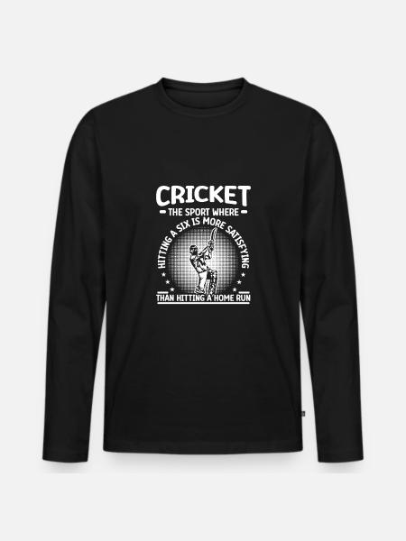 Cricket hits a home run - Men's Premium Organic Long Sleeve Shirt - black