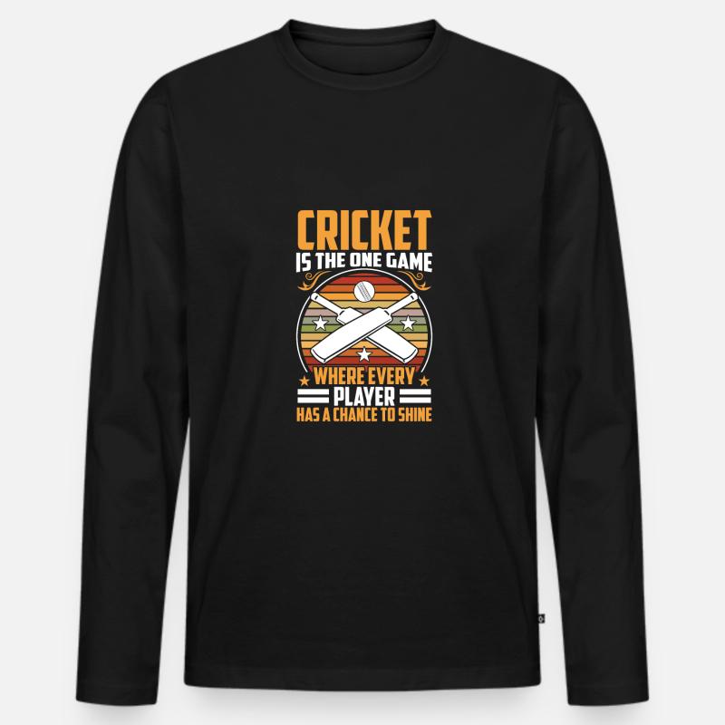 Cricket Ist Das Eine Spiel - Männer Premium Bio Langarmshirt - Schwarz