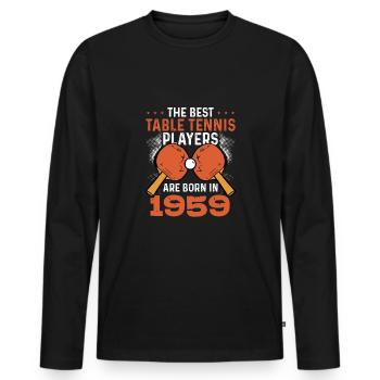Die Besten Tischtennisspieler 1959 - Männer Premium Bio Langarmshirt - Schwarz - Vorne - Nico (187cm)