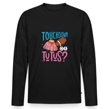 Touchdown ou Tutus - T-shirt manches longues Premium bio Homme - noir - Devant - Nico (187cm)