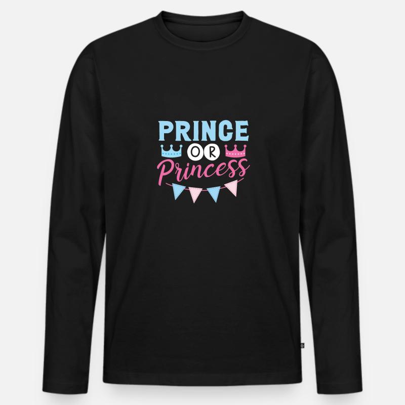 Prinz Oder Prinzessin - Männer Premium Bio Langarmshirt - Schwarz