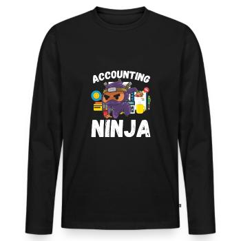Accounting Ninja - Men's Premium Organic Long Sleeve Shirt - black - Front - Nico (187cm)