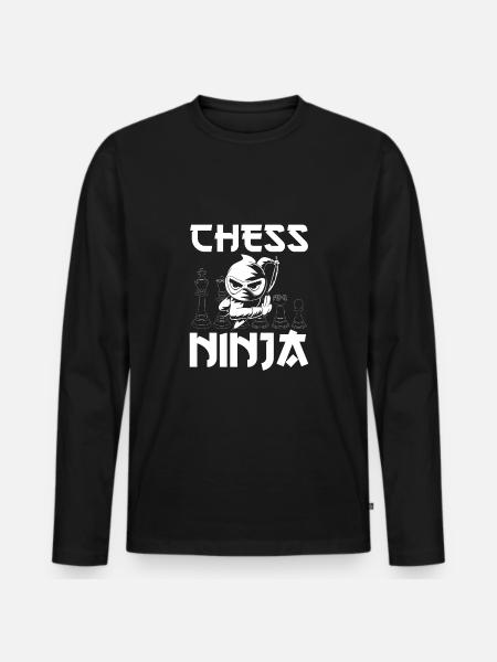 Chess Game Ninja - Men's Premium Organic Long Sleeve Shirt - black
