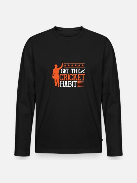 Get used to cricket - Men's Premium Organic Long Sleeve Shirt - black