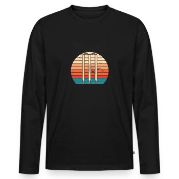Cricket Stümpfe Vintage - Männer Premium Bio Langarmshirt - Schwarz - Vorne - Nico (187cm)