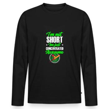 Ich Bin Einfach Nur Konzentriert, Geil - Männer Premium Bio Langarmshirt - Schwarz - Vorne - Nico (187cm)