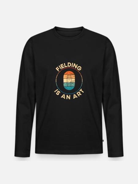 Fielding is an art - Men's Premium Organic Long Sleeve Shirt - black