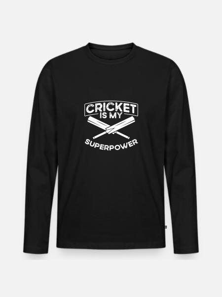 Cricket is my superpower - Men's Premium Organic Long Sleeve Shirt - black