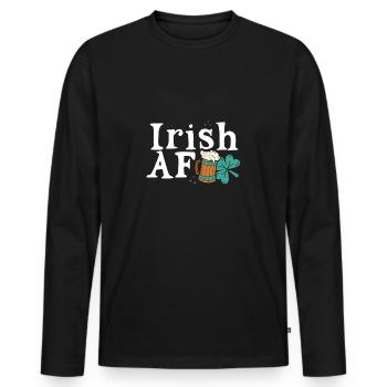 Irische Afk - Männer Premium Bio Langarmshirt - Schwarz - Vorne - Nico (187cm)