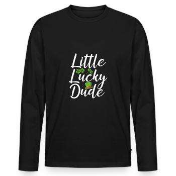 Little Happy Guy - Men's Premium Organic Long Sleeve Shirt - black - Front - Nico (187cm)
