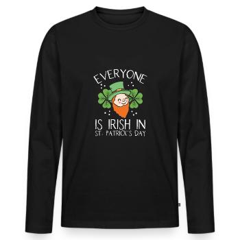 Today, everyone is Irish - Men's Premium Organic Long Sleeve Shirt - black - Front - Nico (187cm)