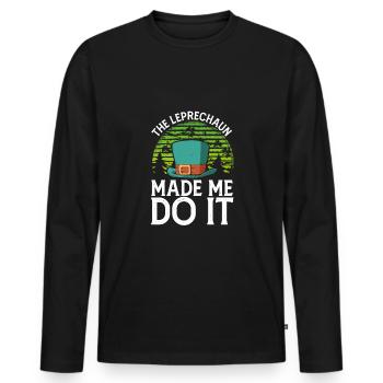 Der Kobold Hat Mich Dazu Gebracht - Männer Premium Bio Langarmshirt - Schwarz - Vorne - Nico (187cm)