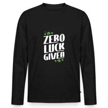 Zero happiness given - Men's Premium Organic Long Sleeve Shirt - black - Front - Nico (187cm)