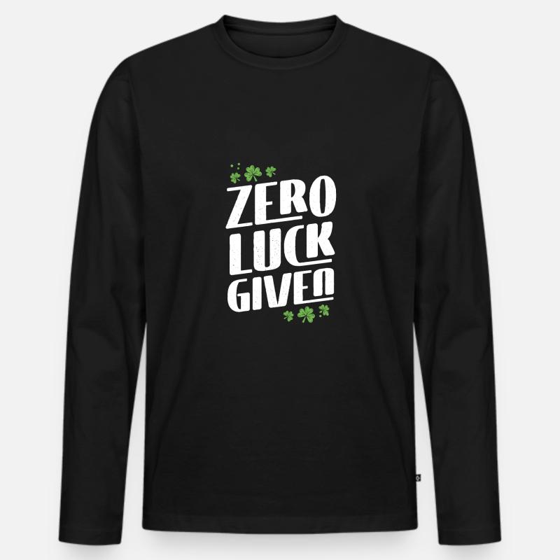 Null Glück Gegeben - Männer Premium Bio Langarmshirt - Schwarz