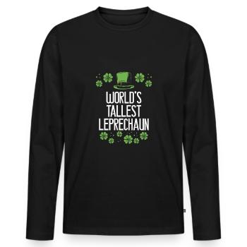 Biggest leprechaun in the world - Men's Premium Organic Long Sleeve Shirt - black - Front - Nico (187cm)