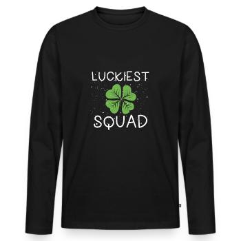 Happiest Shamrock troupe - Men's Premium Organic Long Sleeve Shirt - black - Front - Nico (187cm)