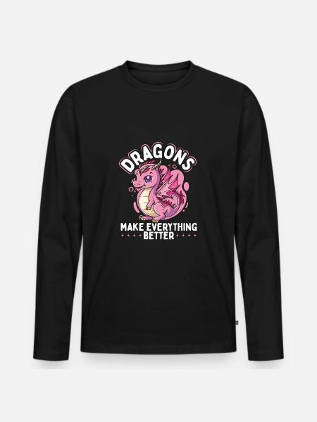 Dragons make everything better - Men's Premium Organic Long Sleeve Shirt - black