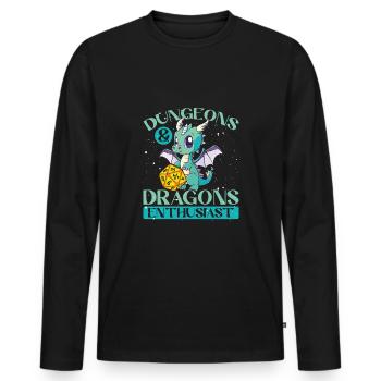 Drachen enthusiast - Männer Premium Bio Langarmshirt - Schwarz - Vorne - Nico (187cm)