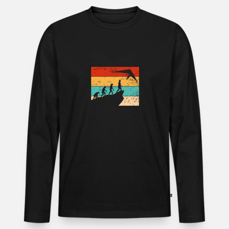 Retro kite flight evolution Men's Premium Organic Long Sleeve Shirt