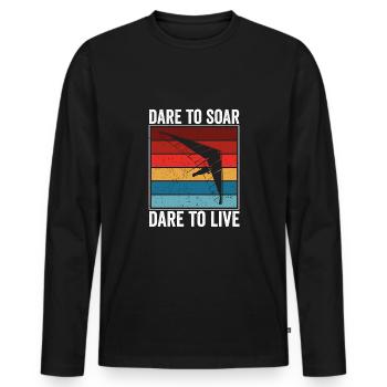 Dare to climb up, dare - Men's Premium Organic Long Sleeve Shirt - black - Front - Nico (187cm)