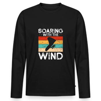 Mit Dem Wind Schweben - Männer Premium Bio Langarmshirt - Schwarz - Vorne - Nico (187cm)