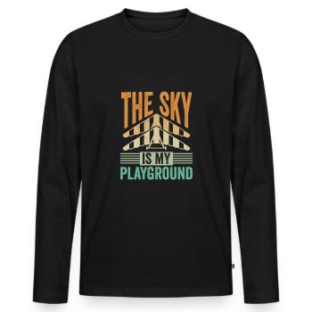 Der Himmel Mit Gleiter Ist Mein Spielpla - Männer Premium Bio Langarmshirt - Schwarz - Vorne - Nico (187cm)