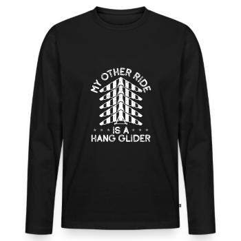 Meine Andere Fahrt Ist Ein Gleiter - Männer Premium Bio Langarmshirt - Schwarz - Vorne - Nico (187cm)