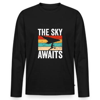 Der Himmel Wartet Auf Dich - Männer Premium Bio Langarmshirt - Schwarz - Vorne - Nico (187cm)