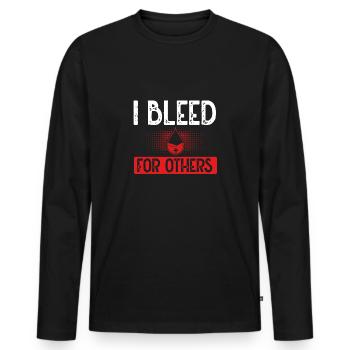 Ich Blute Für Andere - Männer Premium Bio Langarmshirt - Schwarz - Vorne - Nico (187cm)