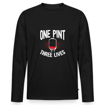 Ein Pint, Drei Leben - Männer Premium Bio Langarmshirt - Schwarz - Vorne - Nico (187cm)