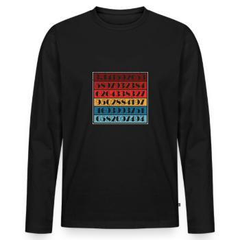 Nombres Pi en couleur - T-shirt manches longues Premium bio Homme - noir - Devant - Nico (187cm)