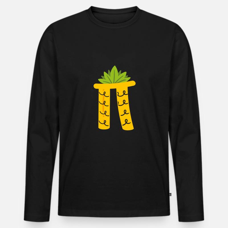 Pi Als Ananas - Männer Premium Bio Langarmshirt - Schwarz
