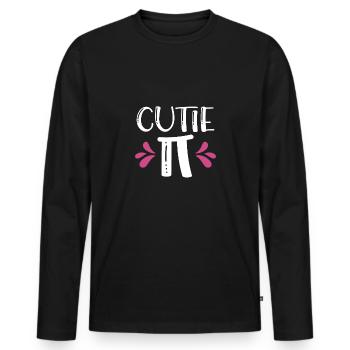 Cutie Pi - T-shirt manches longues Premium bio Homme - noir - Devant - Nico (187cm)