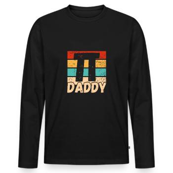 Pi Papa le jour de la fête des pères - T-shirt manches longues Premium bio Homme - noir - Devant - Nico (187cm)