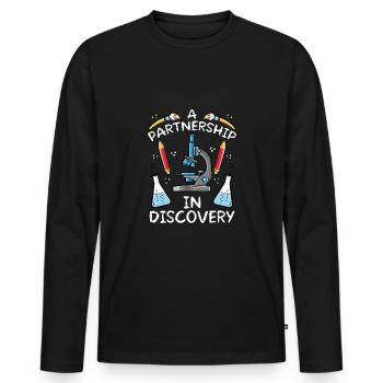Eine Partnerschaft In Der Entdeckung - Männer Premium Bio Langarmshirt - Schwarz - Vorne - Nico (187cm)