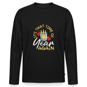 Retour à l’école - T-shirt manches longues Premium bio Homme - noir - Devant - Nico (187cm)