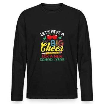 Big cheers for a new school year - Men's Premium Organic Long Sleeve Shirt - black - Front - Nico (187cm)