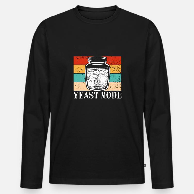Sauerteig Im Glas retro - Männer Premium Bio Langarmshirt - Schwarz