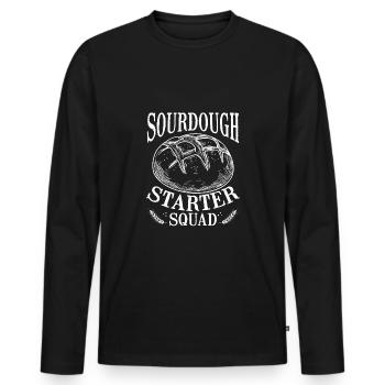 Équipe de démarrage au levain - T-shirt manches longues Premium bio Homme - noir - Devant - Nico (187cm)
