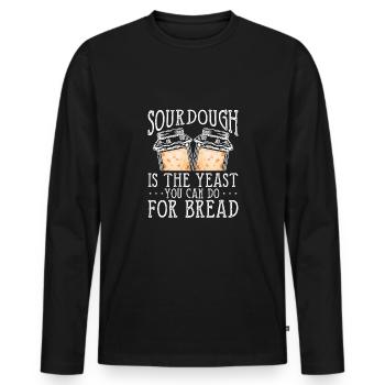 Le levain est la levure que vous faites - T-shirt manches longues Premium bio Homme - noir - Devant - Nico (187cm)