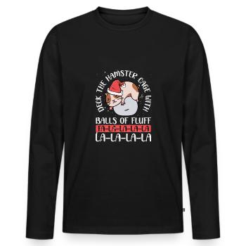 Decken Sie Den Hamsterkäfig - Männer Premium Bio Langarmshirt - Schwarz - Vorne - Nico (187cm)