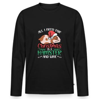 Tout ce dont j’ai besoin pour Noël, - T-shirt manches longues Premium bio Homme - noir - Devant - Nico (187cm)