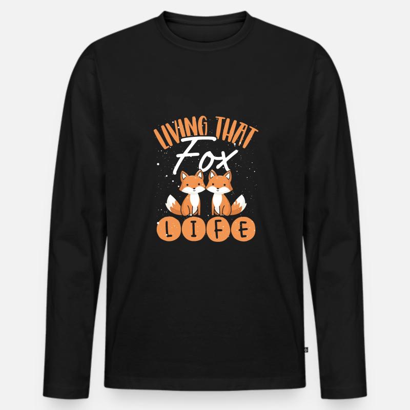 Das Fuchsleben Leben - Männer Premium Bio Langarmshirt - Schwarz