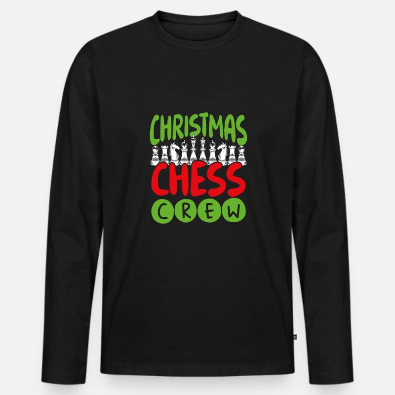 Weihnachtsschachteam - Männer Premium Bio Langarmshirt - Schwarz