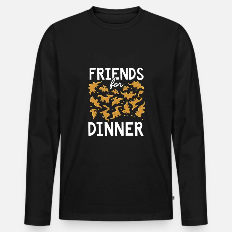 Freunde Zum Abendessen - Männer Premium Bio Langarmshirt - Schwarz