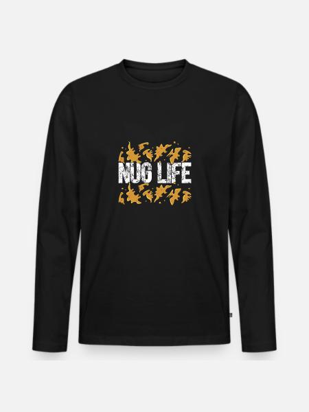Dino Nug Life - Men's Premium Organic Long Sleeve Shirt - black